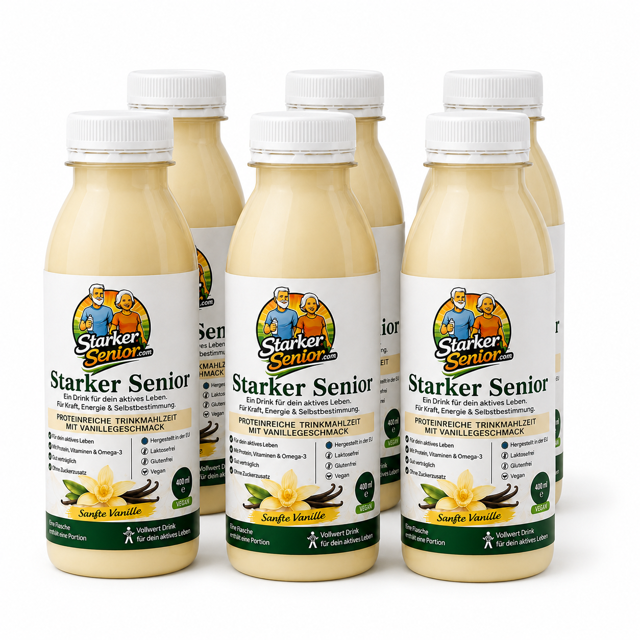 Starker Senior Trinkmahlzeit Sanfte Vanille - 6 x 400ml
