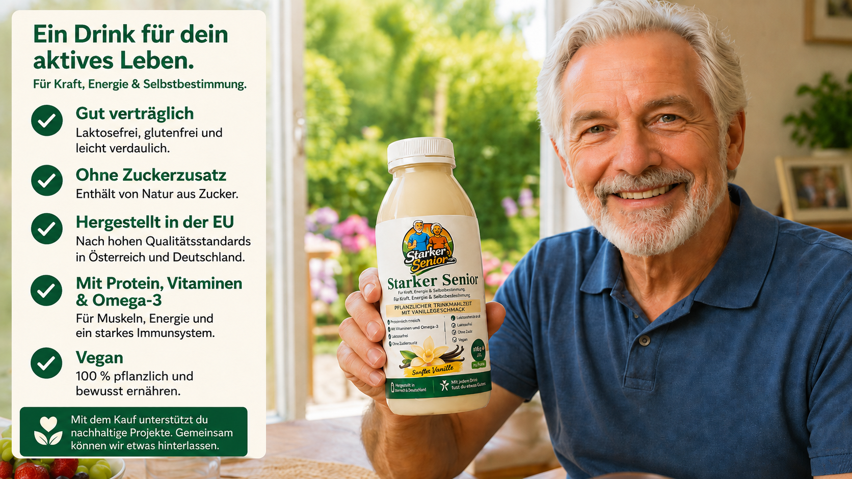 Starker Senior Trinkmahlzeit Sanfte Vanille - 6 x 400ml